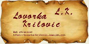 Lovorka Krilović vizit kartica
